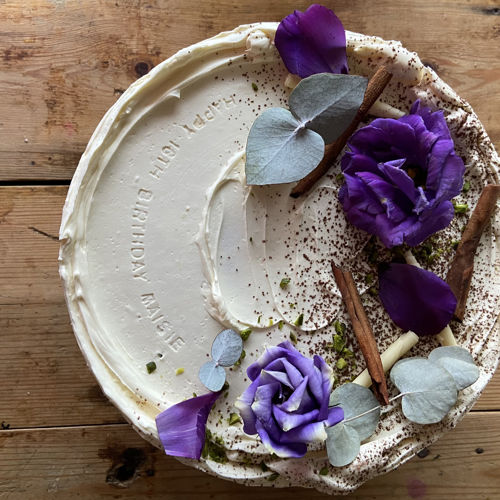 A beautifully decorated birthday cake