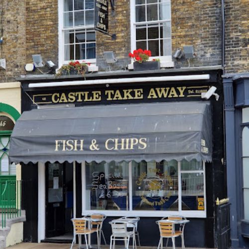 Exterior of Castle Take Away Fish & Chip shop