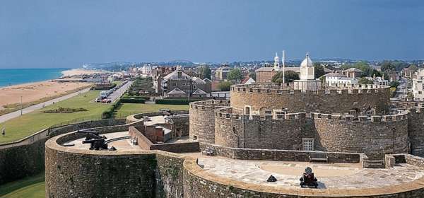 Deal Castle, overlooking the beach and sea