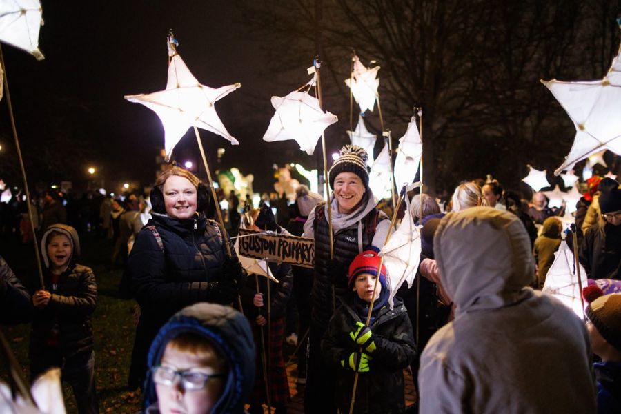 Smiling faces at Dover's lantern parade