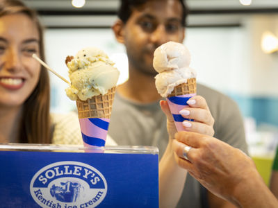 Ice cream cones at Solley's Ice Cream Parlour and Cafe