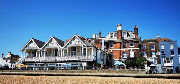 Exterior of the Boathouse bar and terrace at The Royal Hotel