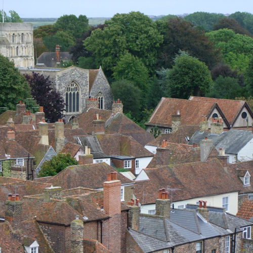 Red tiled rooftops of Sandwich