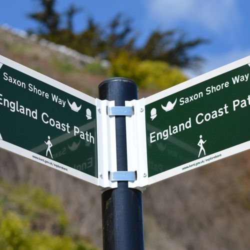 Saxon Shore Way sign-St Margaret's -Dover-White Cliffs Country-Kent