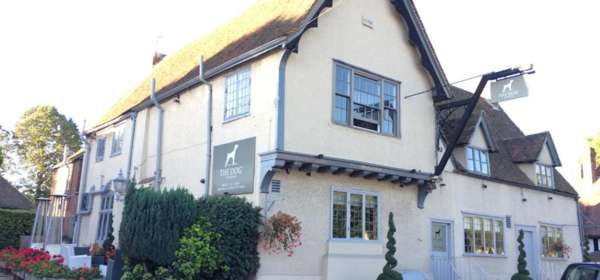 The front of the Dog Inn at Wingham