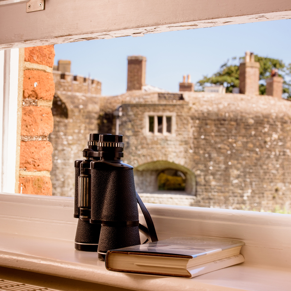 view from apartment window onto Walmer Castle, Deal, Kent, Holiday Apartment, self catering
