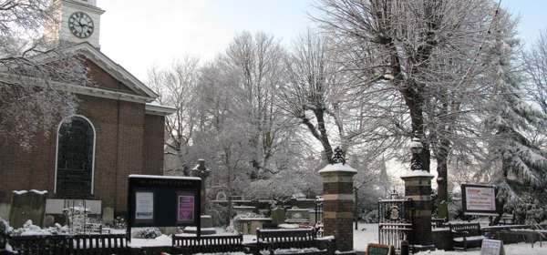 St George's church in Deal in the snow