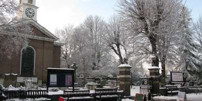 St George's church in Deal in the snow