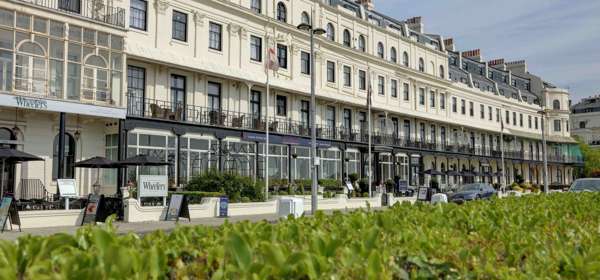 Exterior of The Waterfront Bar & Lounge at the Dover Marina Hotel